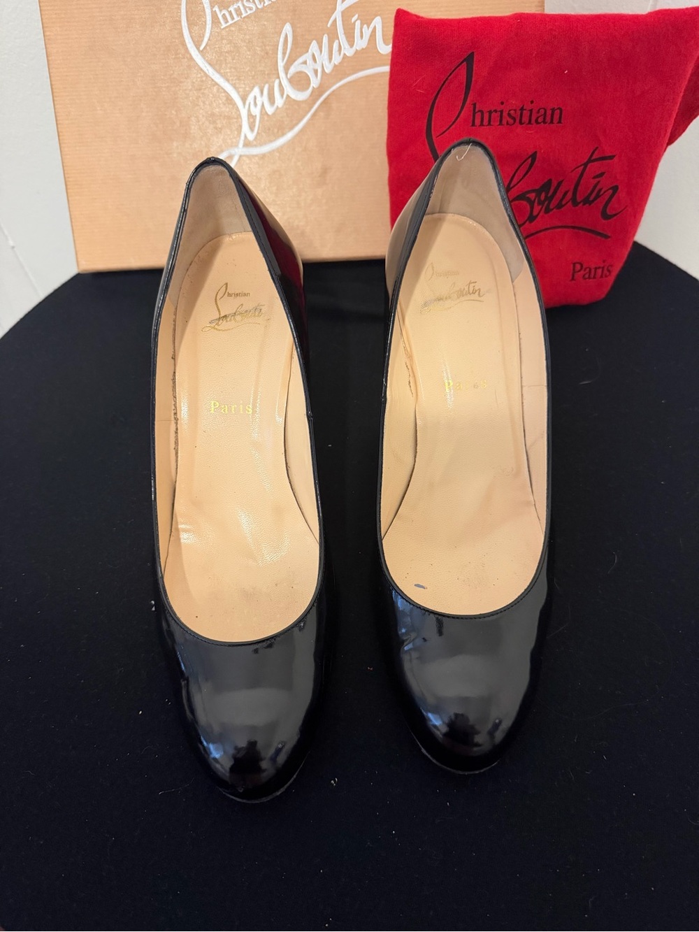 Christian Louboutin Patent Simple 70 Leather Round-Toe Pumps